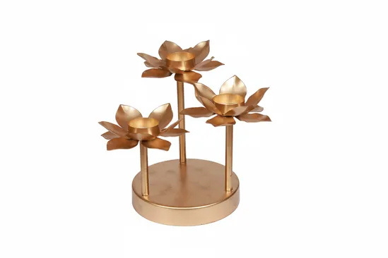 Traditional Round Gold Cutwork Metal Serving Tray Set With Inner Multi Texture Design Decorative Showpiece