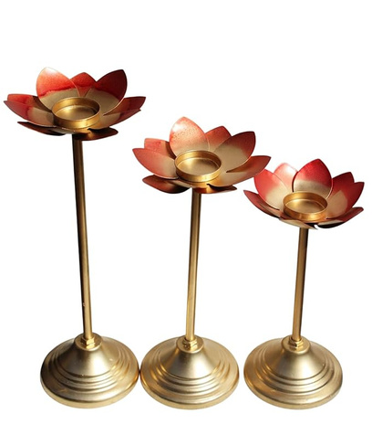 Lotus Tealight Candle Holder Set of 3