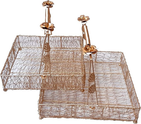 Decorative Metal Meshwire Tray Set