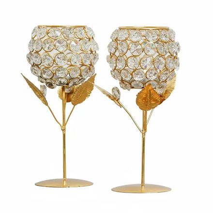 Crystal Tealight Candle Holder Set of 2