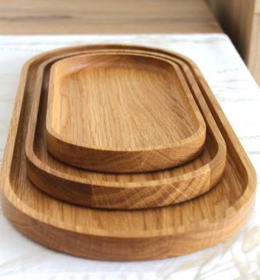 3 set or tray in wood