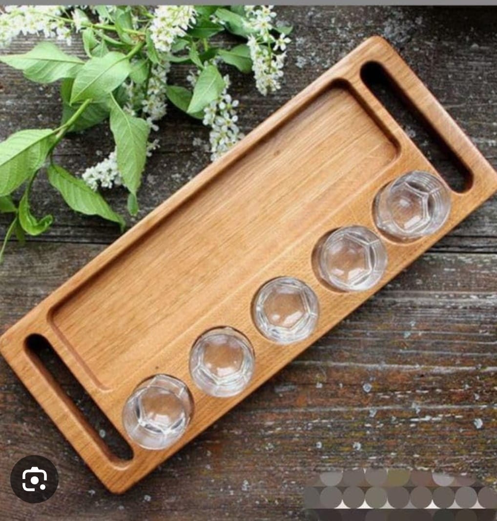 Tray long wood