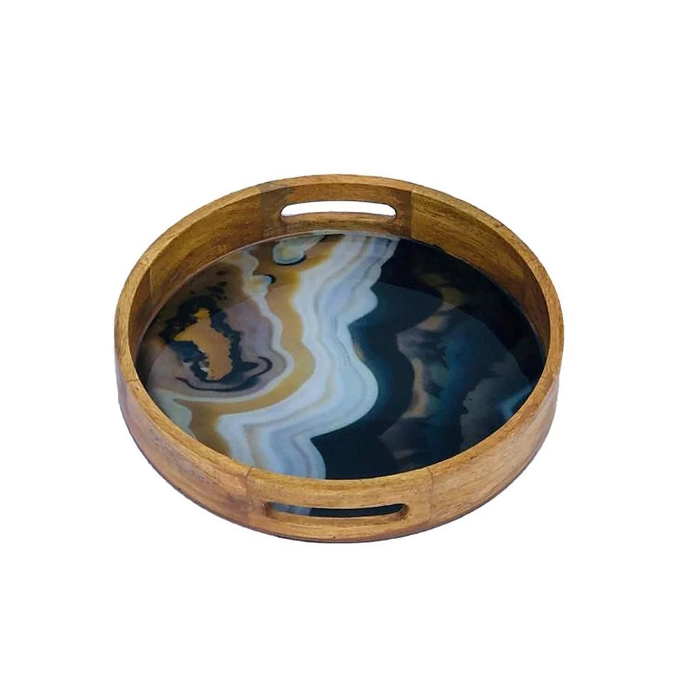 Wooden Enamel Serving Tray